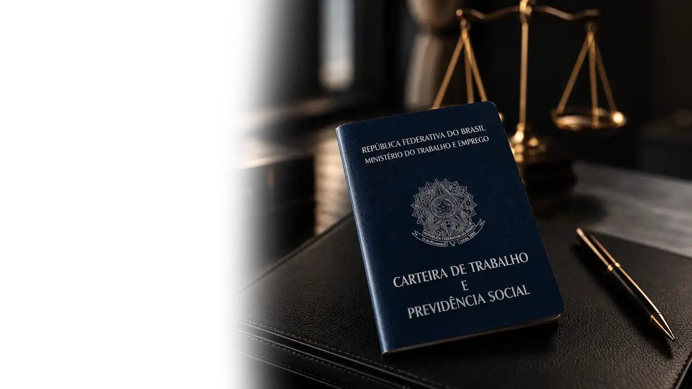 Carteira de trabalho sobre a mesa do escritório